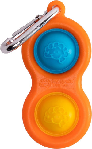 Fat Brain Toys Simpl Dimpl Bright Colors - Orange - Popping Fidget Keychain, Kids & Adults