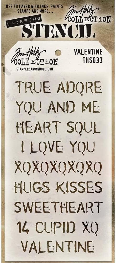 Tim Holtz - Stencils Set 1 - Five Item Bundle - Blossom, Flourish, Lace, Wildflower, and Valentine