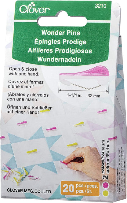 Clover Wonder Sewing Pins, Yellow and Pink
