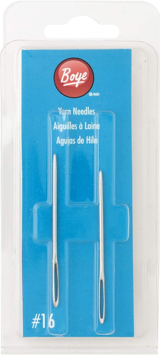 Wright Products Boye 3407506000M Steel Yarn Needles for Needlepoint, Weaving, and Sewing, 2pcs, US Size 16