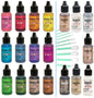 Ranger Tim Holtz Alcohol Pearls Complete Set Bundle (All 12 Colors), Ranger Tim Holtz Alcohol Ink Mixatives (All 7 Colors), 10 Pixiss Precision Ink Blending Tools