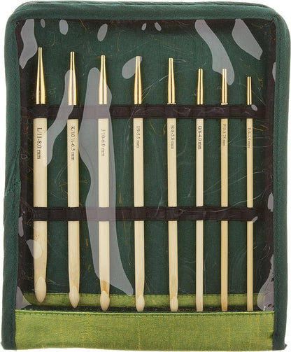 Knitter's Pride KP900586 Bamboo Interchangeable Tunisian Crochet Hook Set , Green