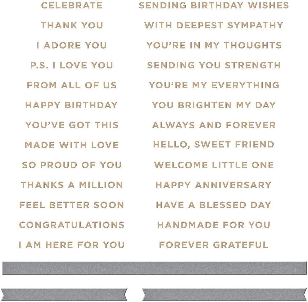 Spellbinders HOT FOIL Plate/DIE SENTIMENTS, Metal
