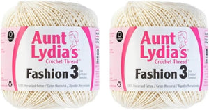 Aunt Lydia's Crochet Thread - Size 3 - (2-Pack) Bridal White