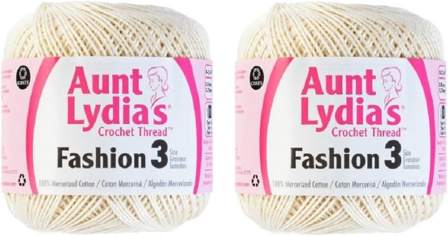 Aunt Lydia's Crochet Thread - Size 3 - (2-Pack) Bridal White