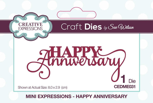 CREATIVE EXPRESSIONS 3PL CRAFT DIES ANNIVERSAR, Mini Expressions-Happy Anniversary
