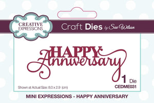 CREATIVE EXPRESSIONS 3PL CRAFT DIES ANNIVERSAR, Mini Expressions-Happy Anniversary