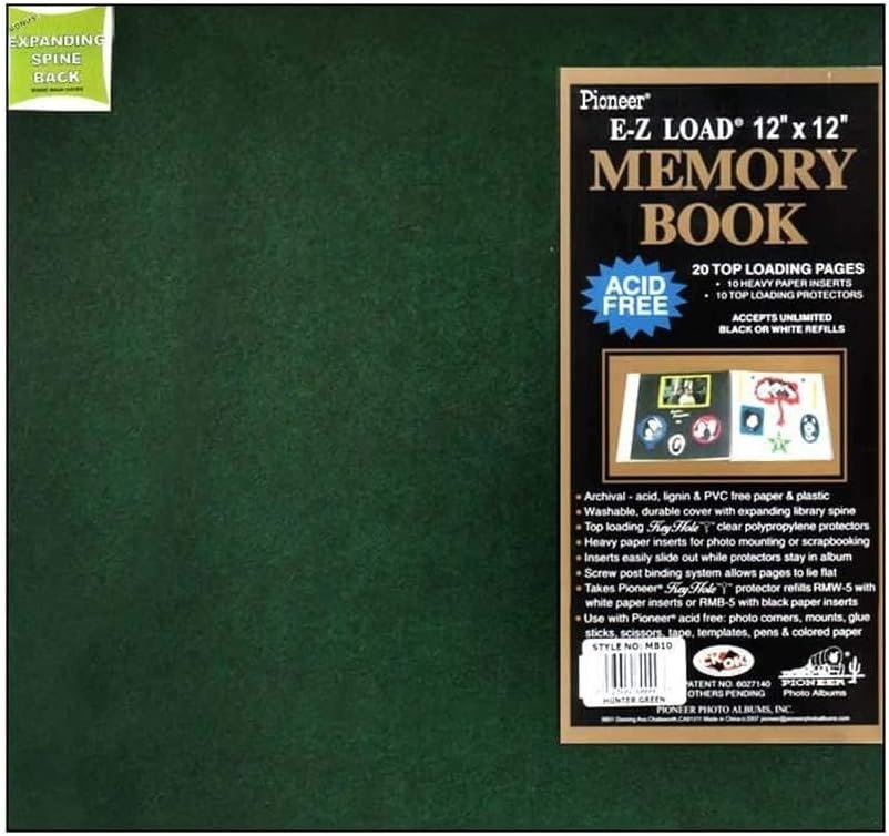 Pioneer Photo Albums Pioneer Leatherette Postbound Album 12-Inch by 12-Inch, Green