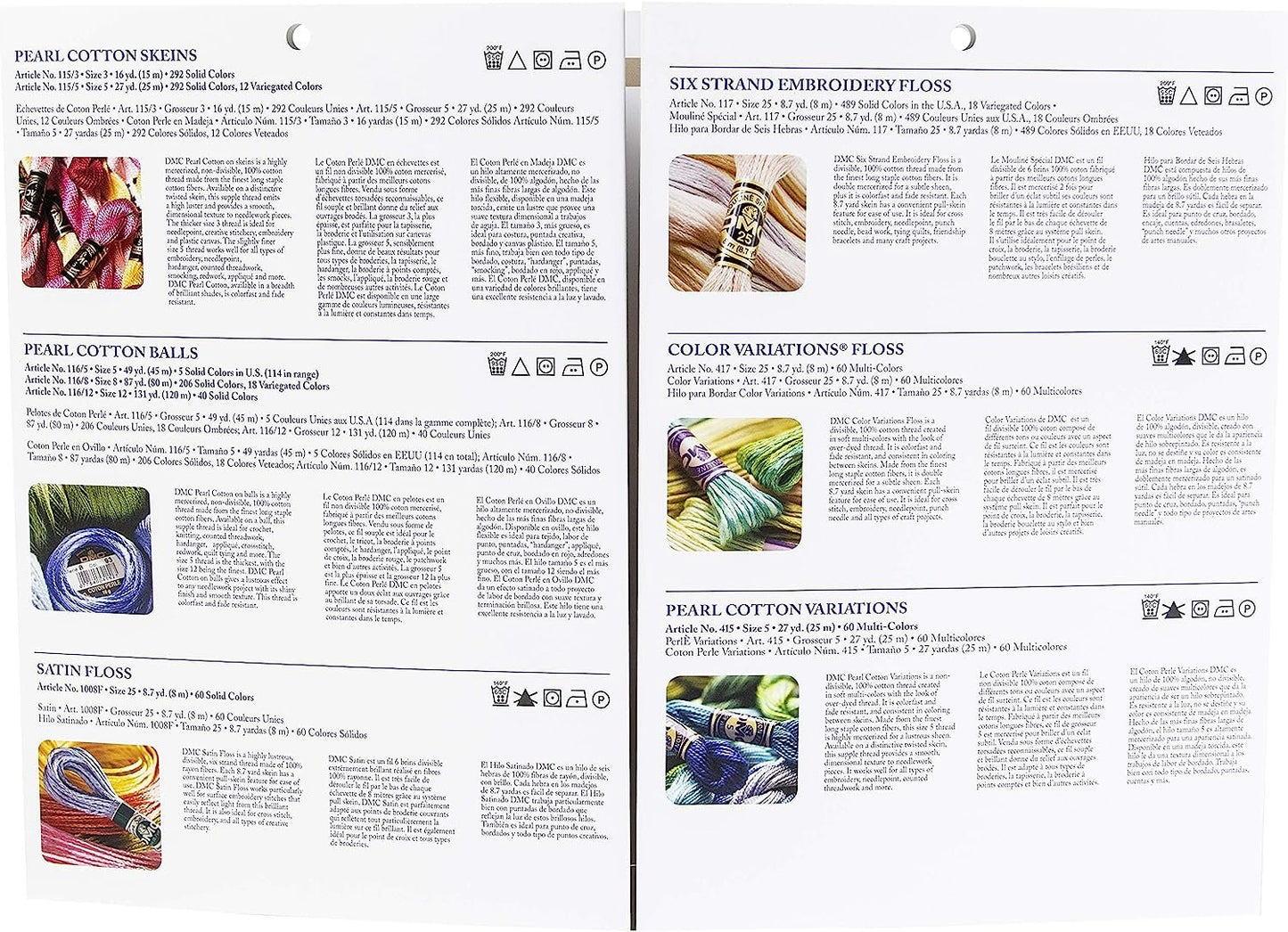 DMC COLORCRD Needlework Threads 12-Page Printed Color Card B001C1NMO2