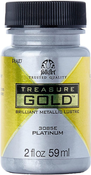 FolkArt, Platinum Assorted Crafts, 2 fl oz Treasure Gold Paint, (Pack of 1)