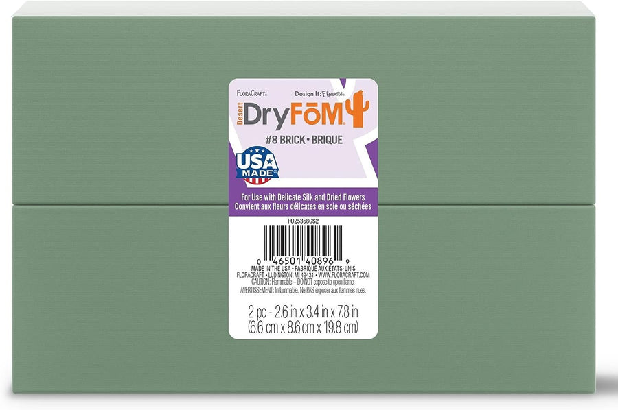 FloraCraft. Desert Foam Bricks Packaged, Green, 2 Per Package