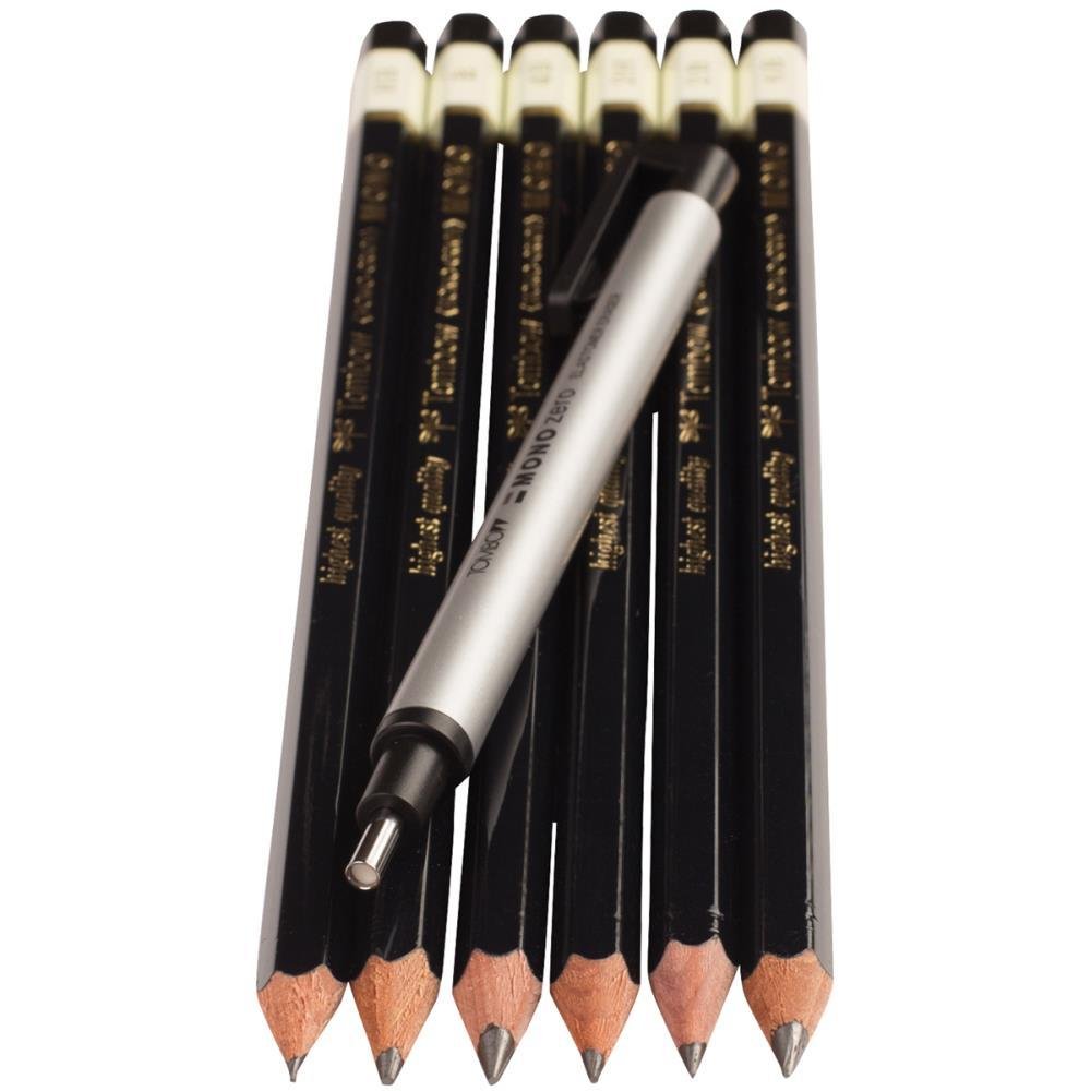 Tombow MONO Drawing Pencils 6/Pkg & Eraser Set