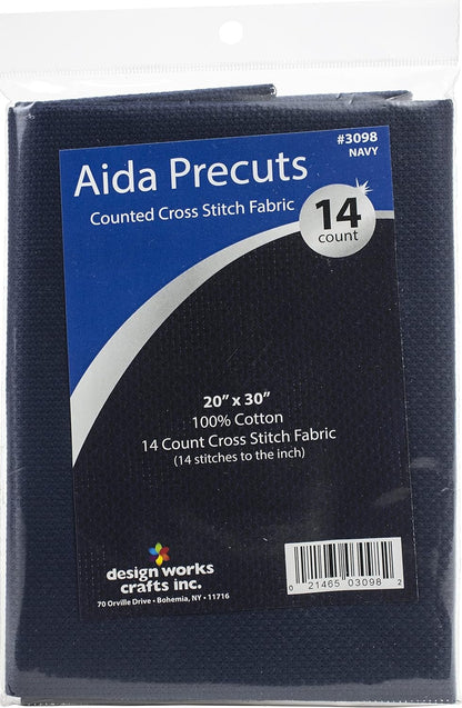 Design Works Crafts Pre-Cut Aida Fabric, Navy