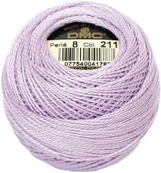 DMC 116 8-211 Pearl Cotton Thread Balls, Light Lavender, Size 8