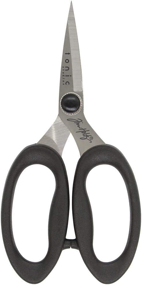 Tim Holtz Haberdashery Snip Scissors Set - Soft Grip Durable Snips 5" & Scissors 6" with Storage Tins - 2 Items