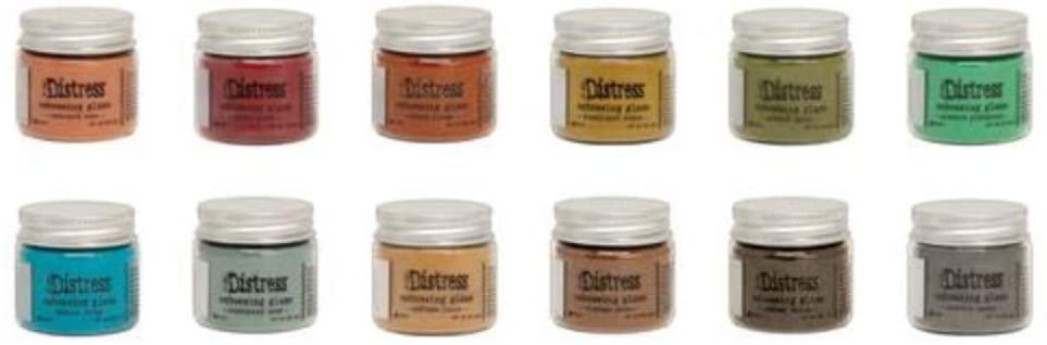 Tim Holtz Distress 2020 Embossing Glazes - .49 Ounce Jars - 12 Item Bundle