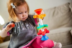 Fat Brain Toys MiniSpinny - Travel-Friendly Spinning, Textured Sensory Baby Toy