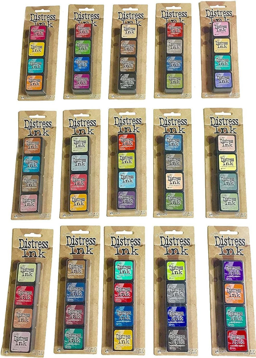 Ranger Tim Holtz Distress Mini Ink Pad Kits - #1-15, Super Bundle of all 60 Colors