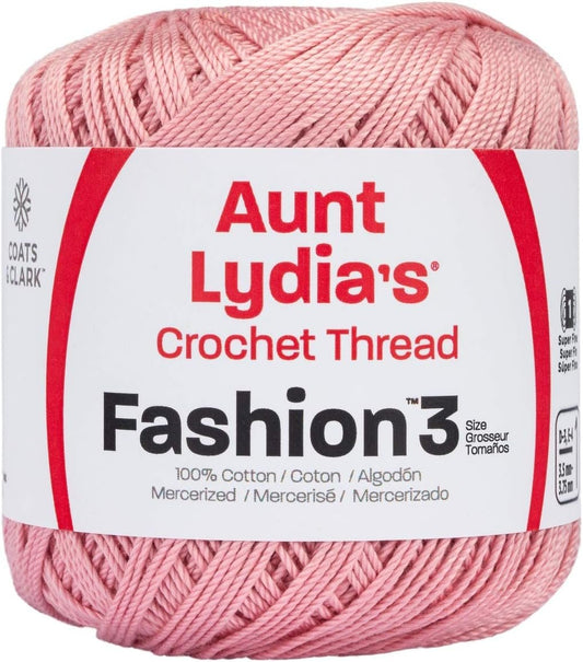 Aunt Lydia's Soft Mauve Fashion Crochet Thread Size 3