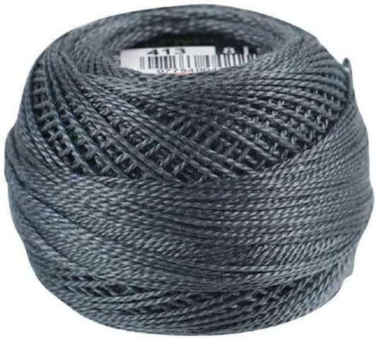 DMC 116 8-413 Pearl Cotton Thread Balls, Dark Pewter Grey, Size 8