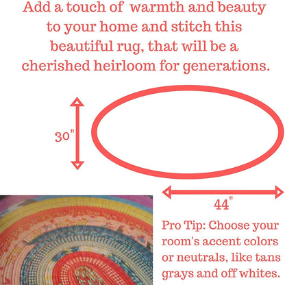 Jelly Roll Rug Kit Bundle, Including Pattern and Two (2) Rolls of Bosal Katahdin Batting On-A-Roll (Standard Version)