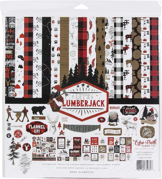 Echo Park Paper Company Let's Lumberjack Collection Kit Paper