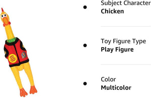 Archie McPhee Multicolor Rubber Emotional Support Chicken Play Figure - 13 Inch, No Assembly Required