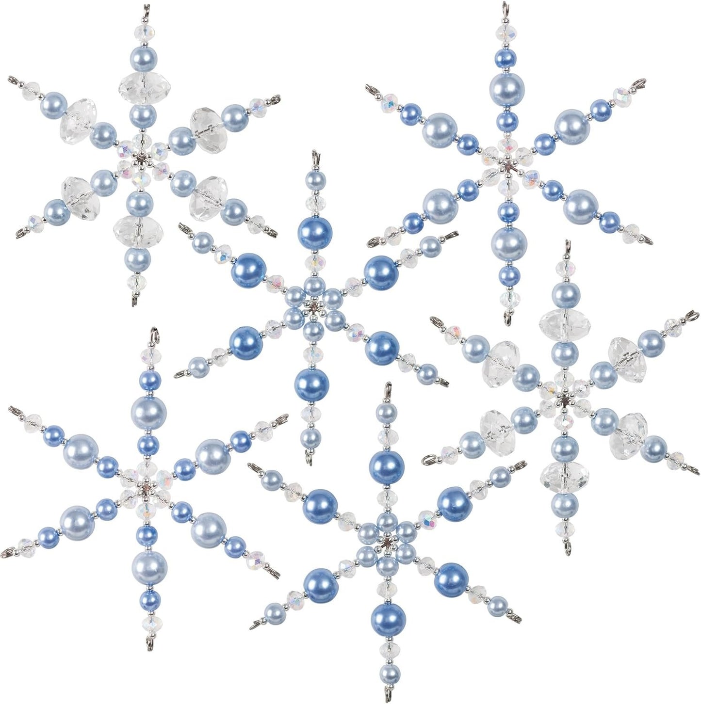Solid Oak Crystal/Blue Snowflakes Ornament Kit