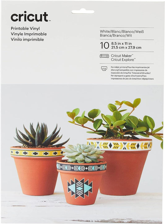 Cricut Printable Vinyl, White, 21.5cm x 27.9cm (8.5" x 11")