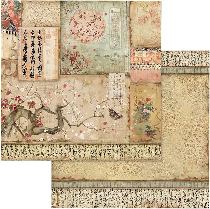 Stamperia International KFT Paper Sheets - Oriental Garden, 30.5 x 30.5 (12" x 12"), Multicoloured