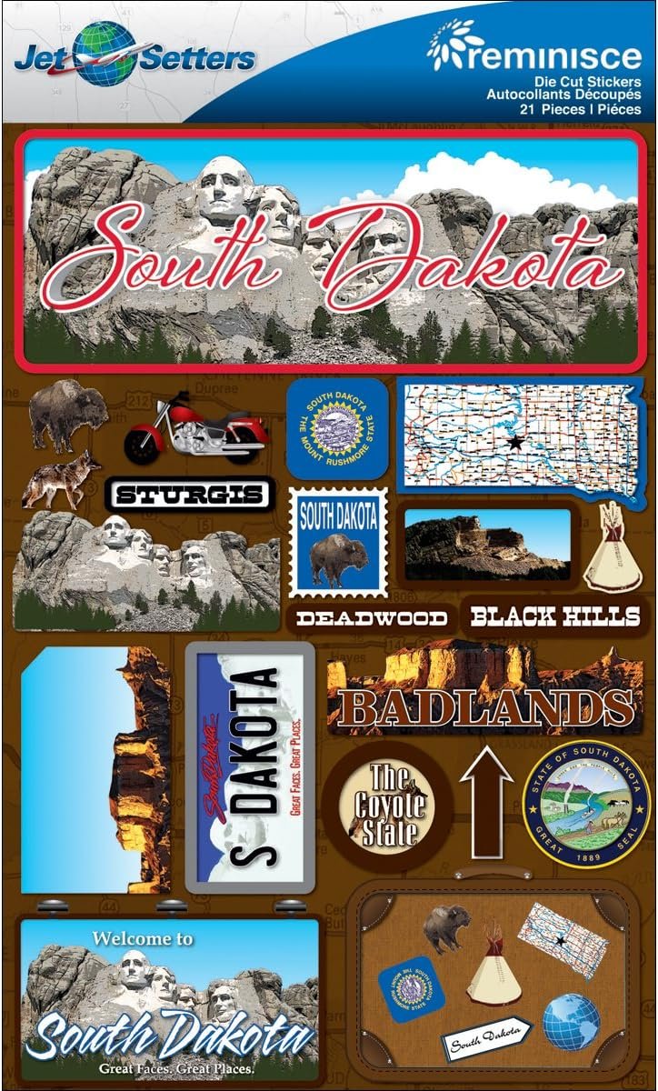 Reminisce Jet Setters 2 3-Dimensional Sticker, South Dakota