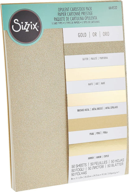 Sizzix Ivory, Surfacez, Surfaces-Opulent Cardstock, 8x11.5 inches, 50 Pack