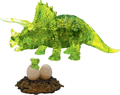 BePuzzled | Triceratops with Baby Deluxe Original 3D Crystal Puzzle, Ages 12 and Up