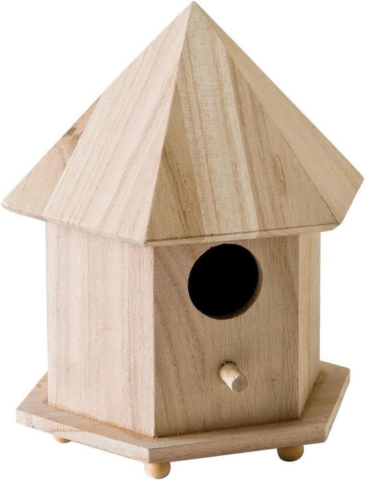Plaid Enterprises, Inc. Plaid Wood Surface Crafting Birdhouse, Gazebo,Brown, 1 Count (Pack of 1)