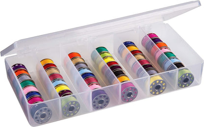 ArtBin 8156AB Large Bobbin Box, Sewing Bobbin Organizer, [1] Plastic Storage Case, Clear