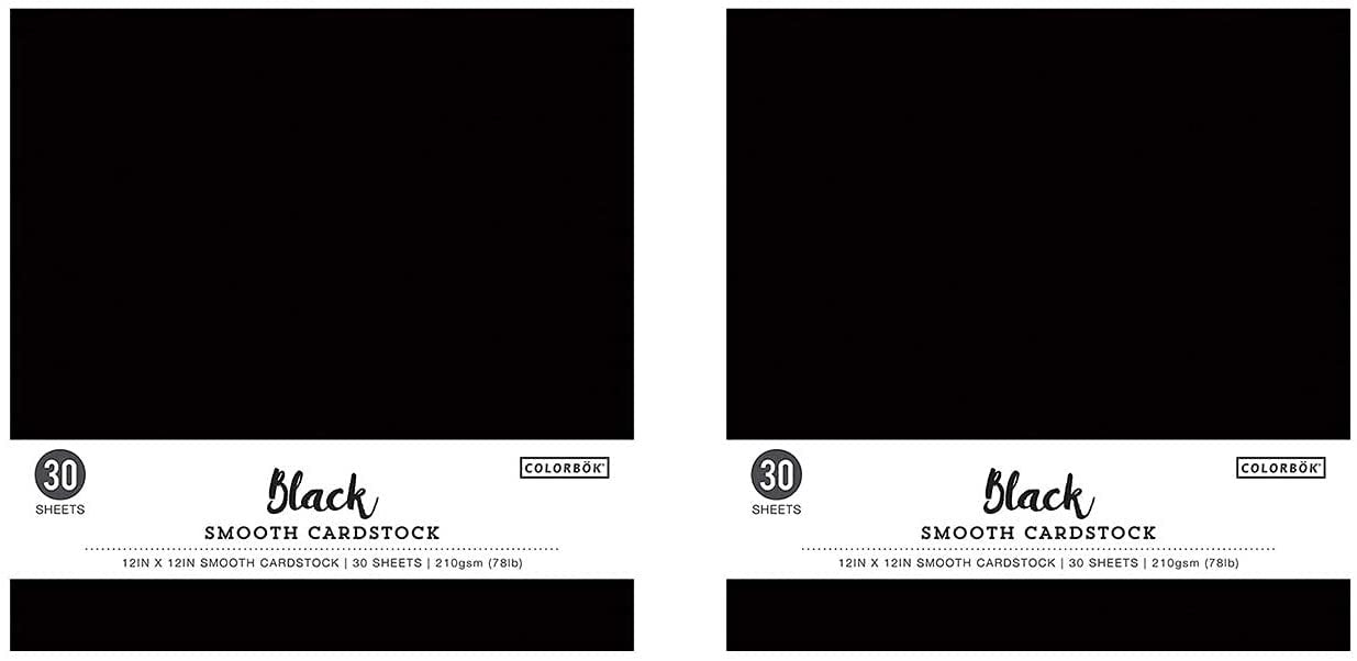 Colorbok Black 12x12in Smooth Cardstock