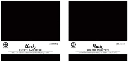 Colorbok Black 12x12in Smooth Cardstock