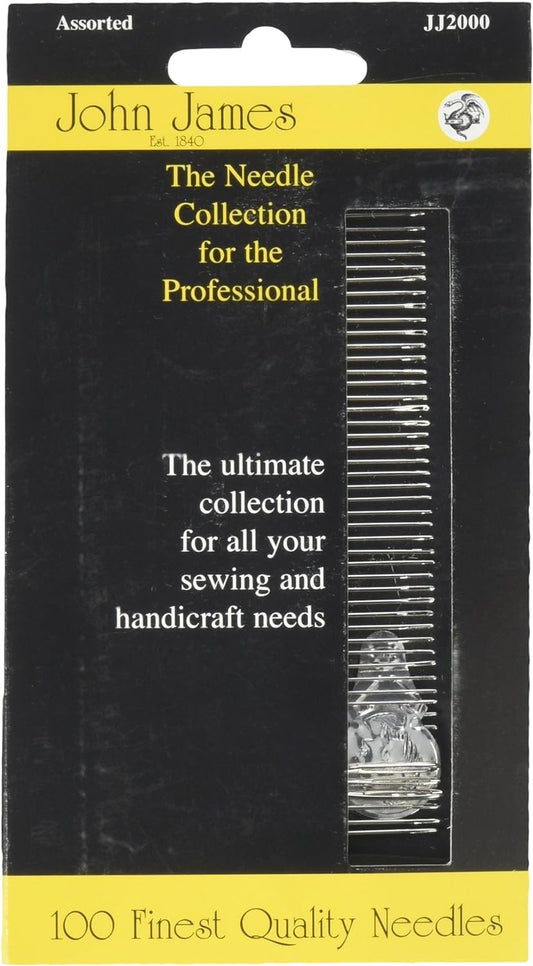 John James Professional Needle Collection, Assorted 100/Pkg,Silver
