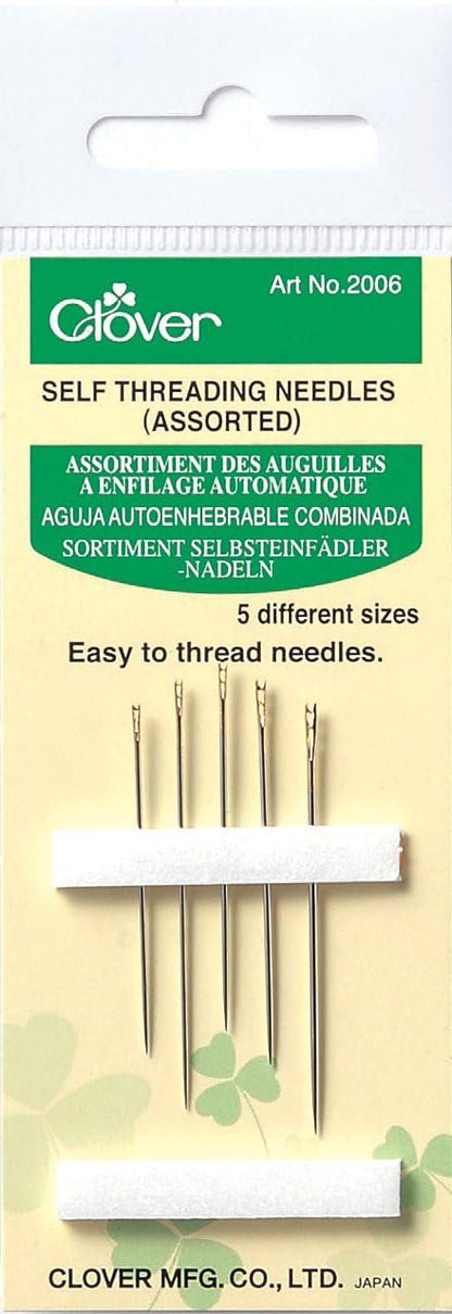 Clover Self-Threading Needles, Assorted (2 Pack)