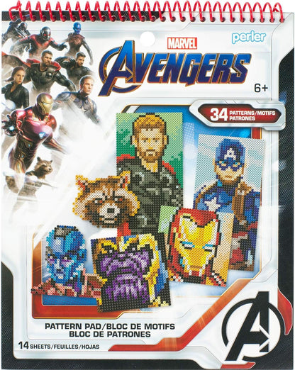 Perler Beads Marvel Avengers Pattern Instruction Pad, 34 Patterns, Multicolor