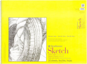 Strathmore 300 Series Sketch Paper Pad, Top Wire Bound, 11x14 inches, 100 Sheets (50lb/74g) - Artist Sketchbook for Adults and Students - Graphite, Charcoal, Pencil, Colored Pencil