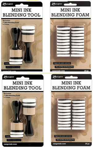 Mini Ink Blending Tool-1 Round (2 Mini Ink Blending Tool with 2 Sets Replacement Foams)