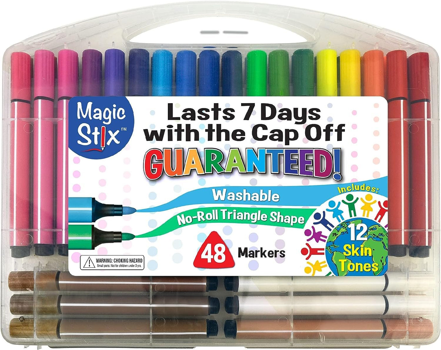 The Pencil Grip Magic Tri Stix, Non-Toxic and Washable Markers For Kids, 24 Assorted Stix Markers, TPG-397