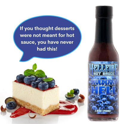 Hellfire Blueberry Hell Hot Sauce with Carolina Reaper Peppers, Gourmet, Award-Winning Fruit-Based Hot Sauce, 5 oz.
