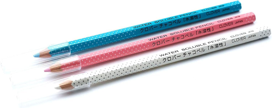 Clover Water Soluble Pencil-White, Pink & Blue