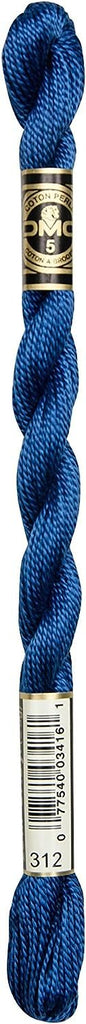 DMC 115 5-312 Pearl Cotton Thread, Very Dark Baby Blue, Size 5