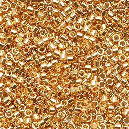 Miyuki DB-031 Delica Seed Beads 11/0 24K Gold Plated