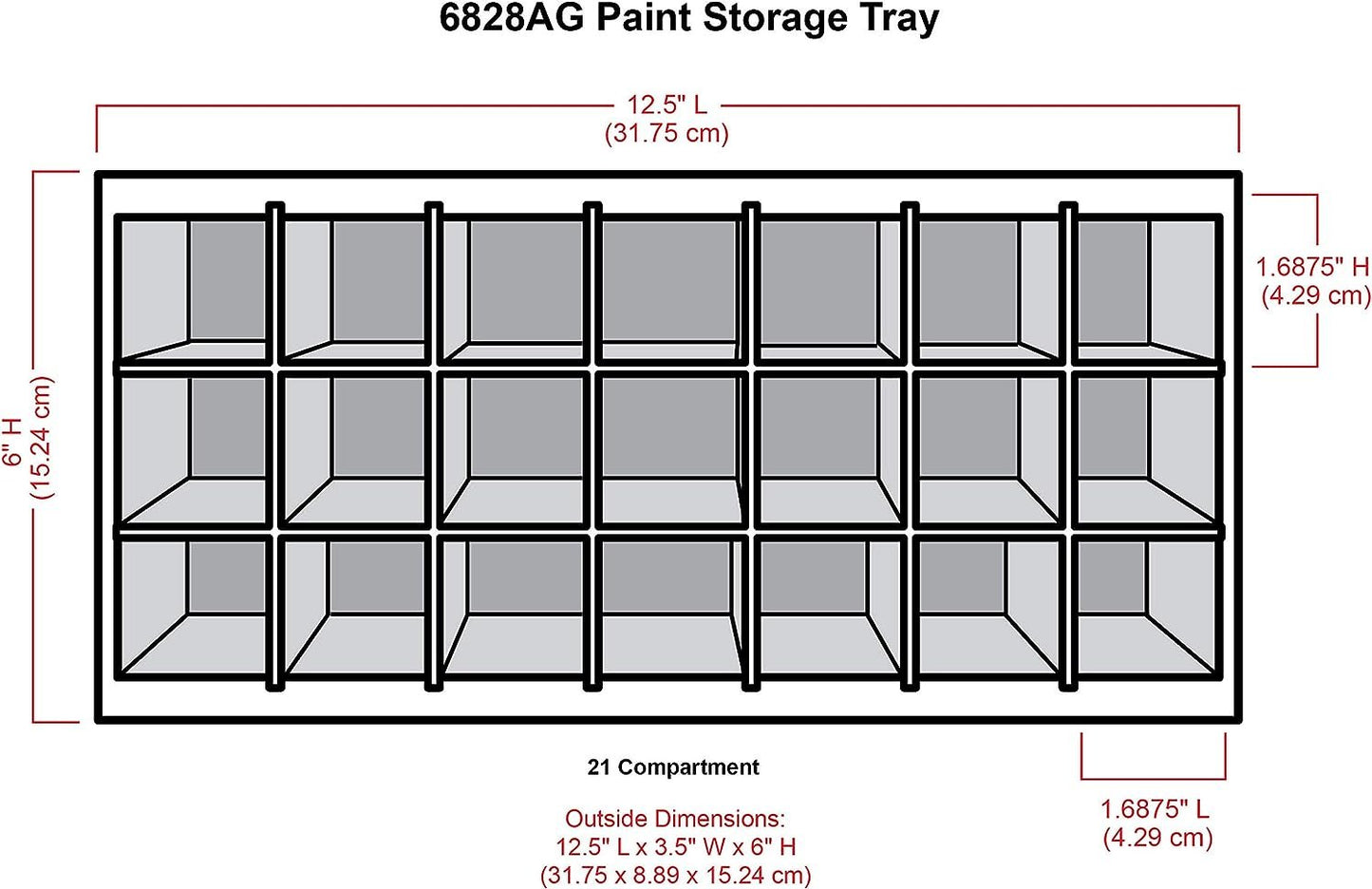 ArtBin 6828AG Paint Storage Tray, Art & Craft Supply Storage, Super Satchel System Accessory, Wall Mountable 21 Compartment Paint Organizer, White